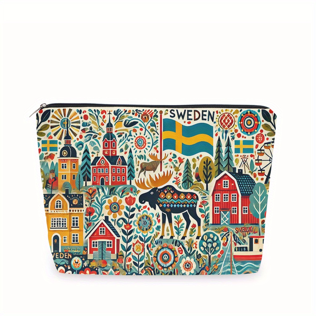 Travel Accessories Jewelry - A Sweden themed makeup bag -